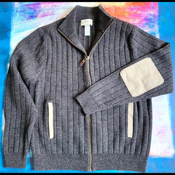ORVIS Other - ORVIS - Men’s Almost New Wool Zip Cardigan